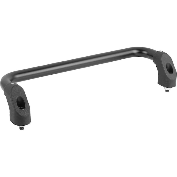 Tubular Handle Angled A=400, L=430, H=55, 5, Aluminum Black Anodized Comp: Plastic, Black, D=M08X30